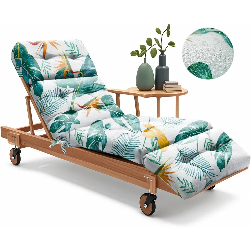 

Outdoor Chaise Lounge Chair Cushion 75.1 x 22.8 x 4.7 Inches 100% Waterproof Replacement Cotton Patio Pool Lounge Chair Cushion