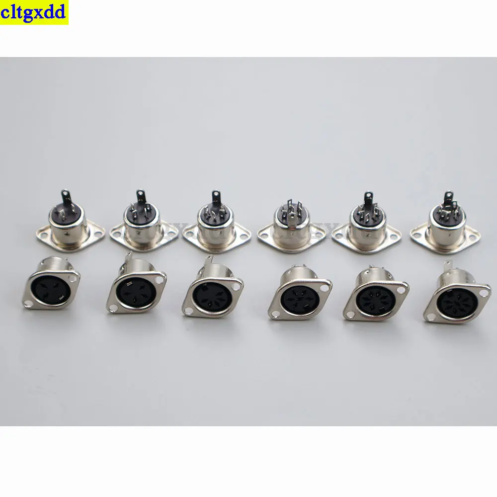 cltgxdd 1piece metal S-terminal female socket installation chassis 3/4/5/6/7/8-pin keyboard plug DIN SOLDER MIDI cable adapter