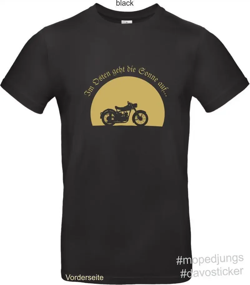 T-Shirt Im Osten Geht Die Sonne Auf - Rt 125 Mopedjungs Simson Mz Oldtimer Mopedfor Men  New Short Sleeve Cotton Casual Men