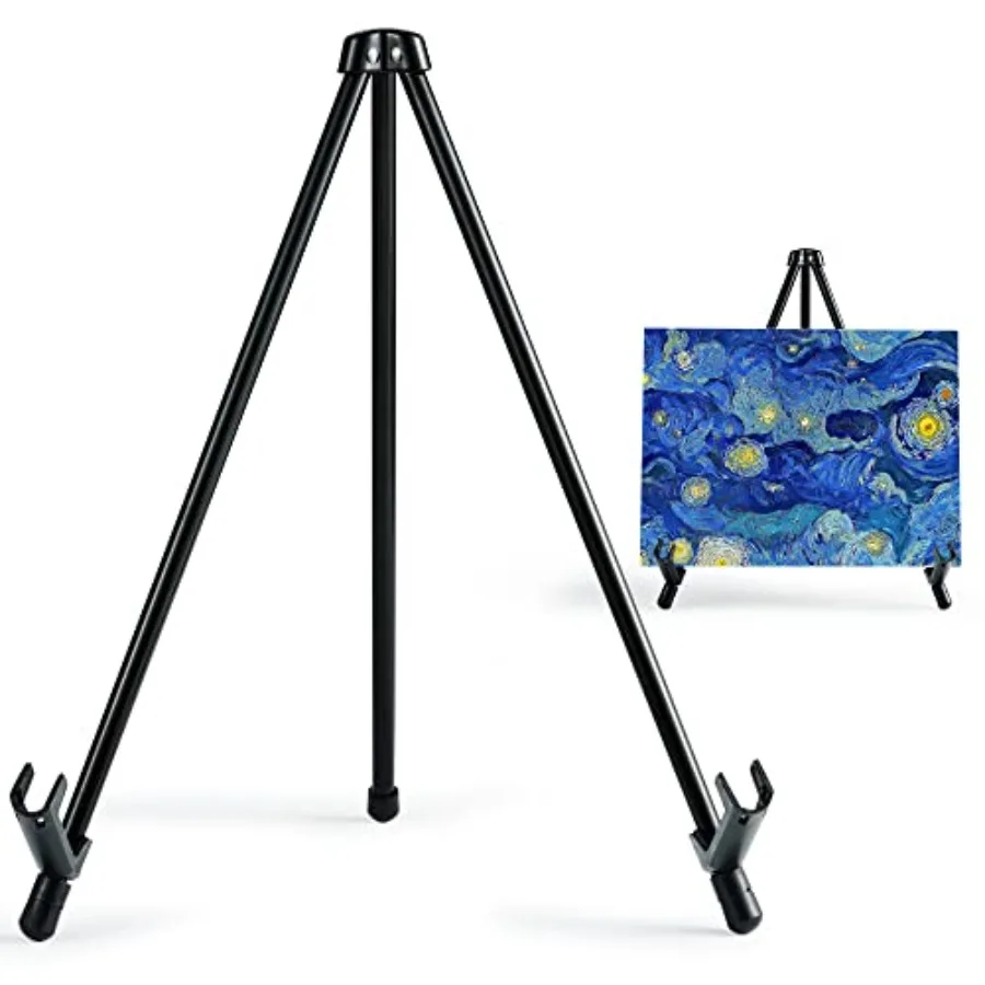 

ARTIFY 14'' Tabletop Instant Display Easel, Black Steel Table Top Easels for Display, Tripod for Canvas, Paintings, Signs, Post