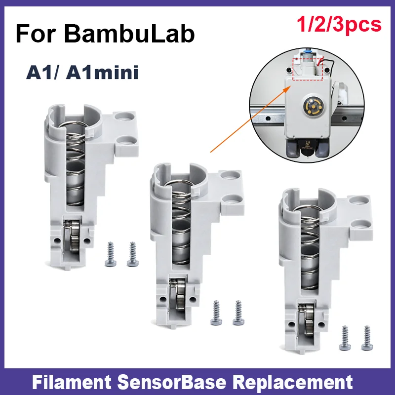 Filament Sensor Base Replacement for BambuLab A1/A1 Mini Extruder Unit Fixed Base Used to Hall Board and Filament Hub 3D Printer