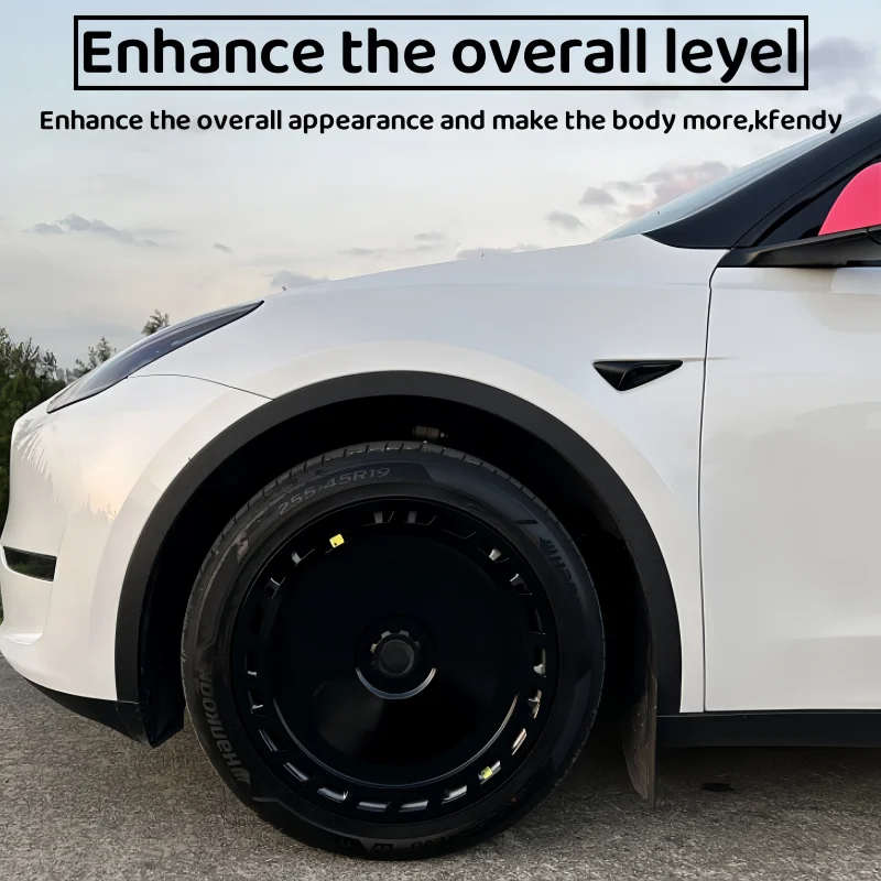 4PCS 19 Inch Wheel Caps For Tesla Model Y Wheel Cover Performance Replacement Wheel Hub Cap Full Rim Cover Accessories 2018-2024