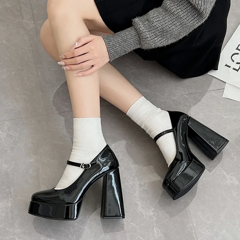 2024 Autumn New Style Women\'s High Heels Fashion Lolita Mary Jane Thick Bottom Buckle Party High Heels Women\'s High Heels