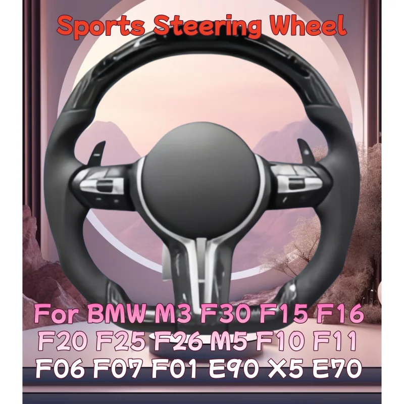 

LED For BMW M3 F30 F15 F16 F20 F25 F26 M5 F10 F11 F06 F07 F01 E90 X5 E70 Car Steering Wheel Custom Made Leather Car Accessories