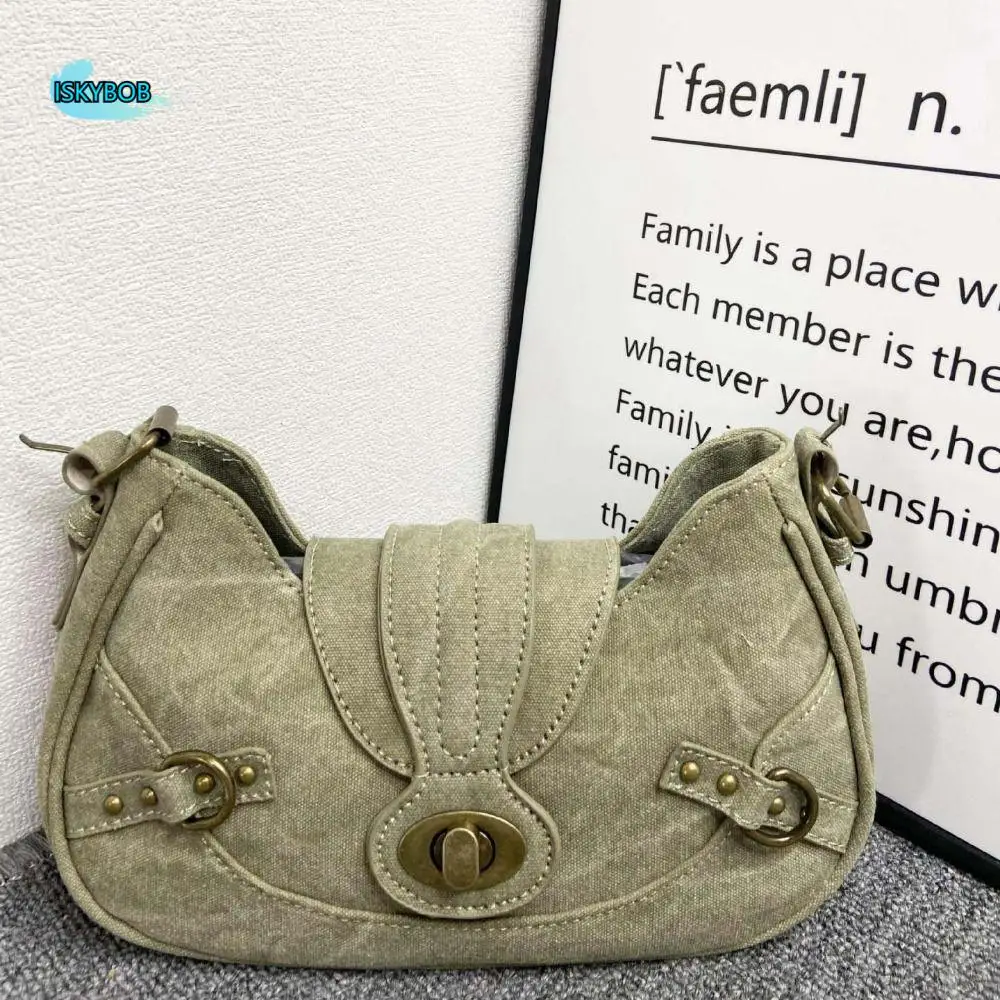 Y2K Wasteland Punk Schulter Tasche Einfarbig Koreanischen Stil PU Unterarm Tasche Handtasche Mode Design Koreanischen Stil Handtasche Streetwear