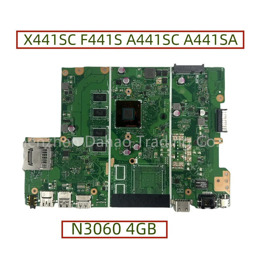 

For Asus VivoBook X441 X441S X441SC F441S A441SC A441SA X441SA Laptop Motherboard With N3060 CPU 4GB-RAM UMA Mainboard