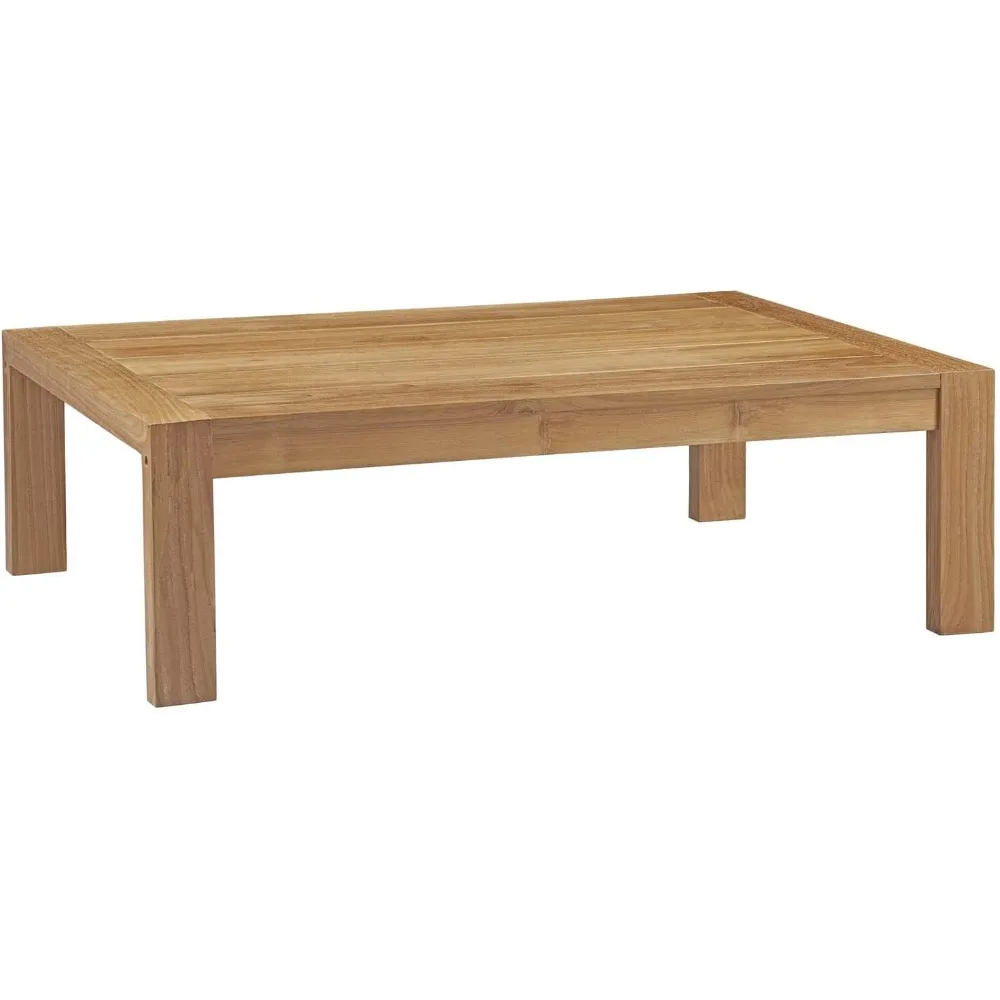 

Upland Teak Wood Outdoor Patio Coffee Table in Natural