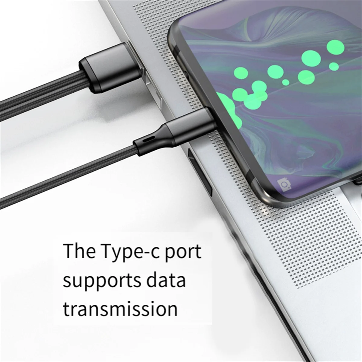 6A Fast Charging Dual Port Type-C Splitter Charging Cable Powered Device Cord Powered Up TYPE-C+TYPE-C Devices