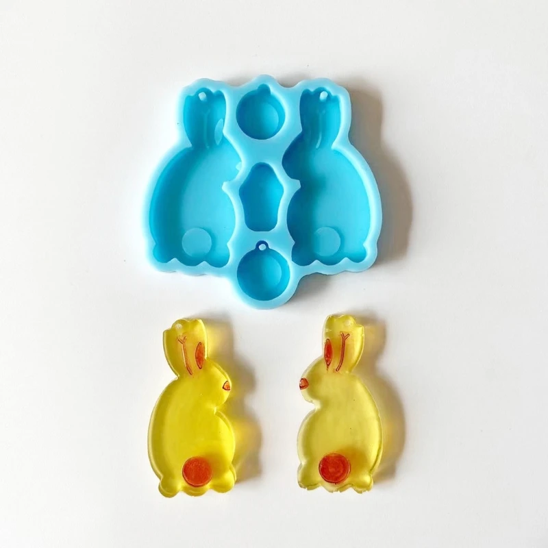 Shiny Diy for Cat Fish Rabbit Silicone Epoxy Resin Mold DIY Keychain Earring Pendant Jewelry for Halloween Gift Dropsale