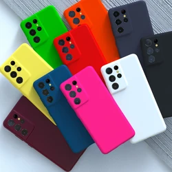 For Samsung Galaxy S21 S24 S23 S22 Ultra Plus A55 A54 A35 A34 A15 A14 Silicone Case Shockproof Soft-Touch Back Cover Funda Pink
