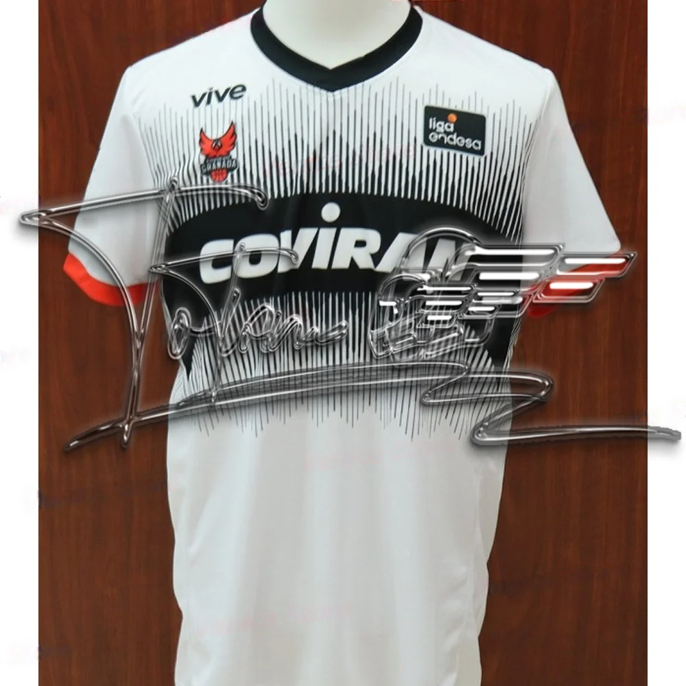 24 Granada moda de secado rápido pareja Casual deportes transpirable camiseta estilo callejero español estampado de letras baloncesto manga corta