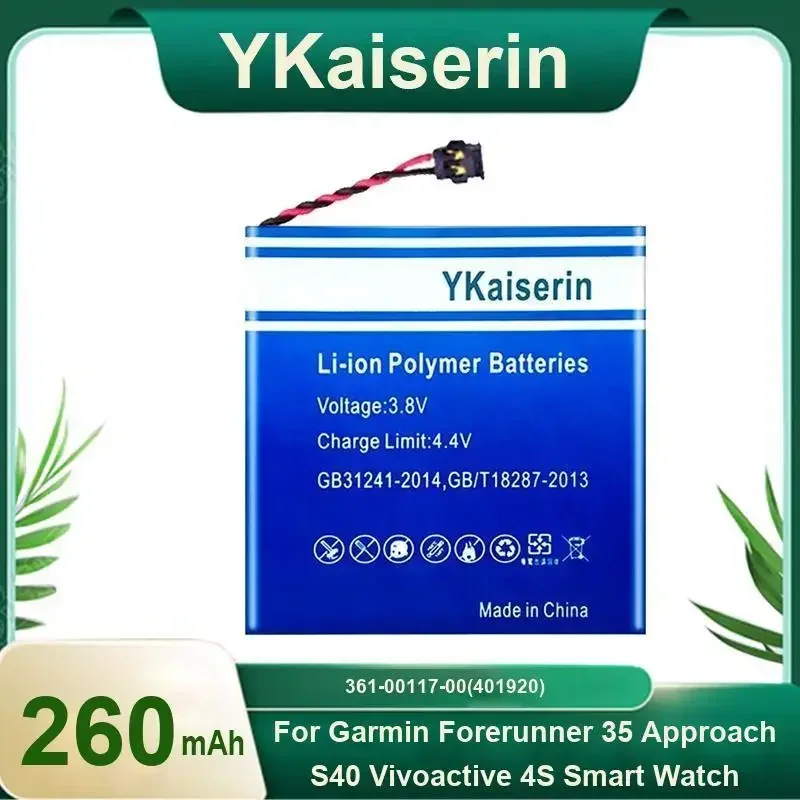 Fast Shipping 361-00117-00 401920 260mAh Smart Watch Battery For Garmin Forerunner 35 Approach S40 For Vivoactive 4S Smart Watch