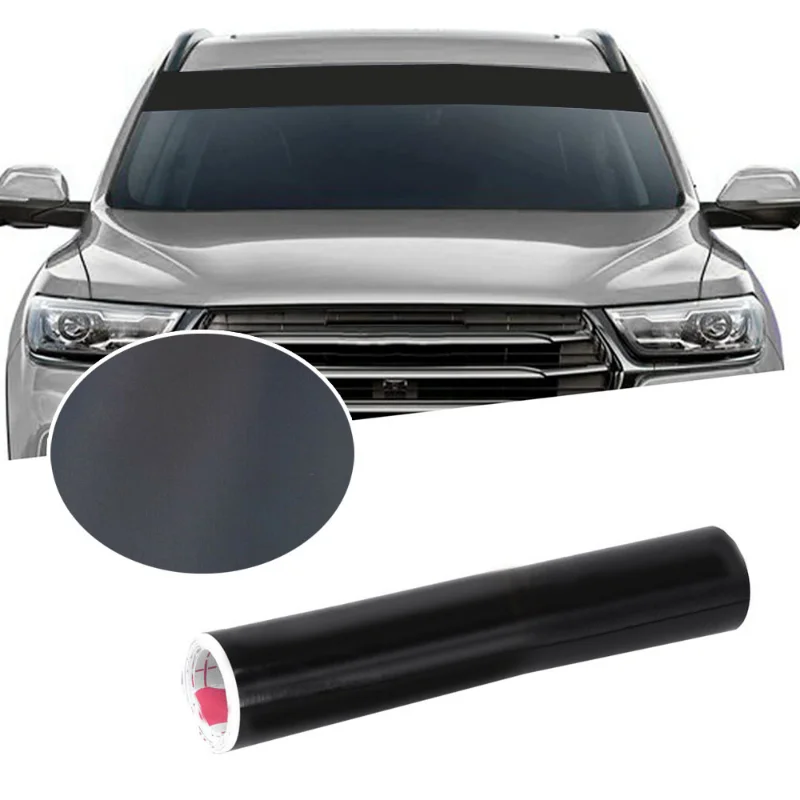 

Matte Black Car Windscreen Sun Sticker Film 130x20cm Front Windshield Vinyl wrap Sun Strip Sticker Decal Car Decor Accessories