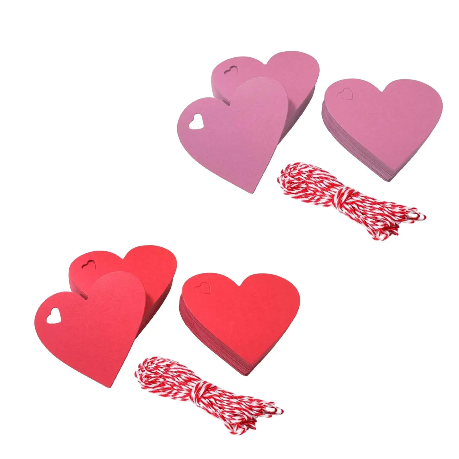 100 Pieces Valentines Day Heart Tags for Mother's Day Embellishment Wedding