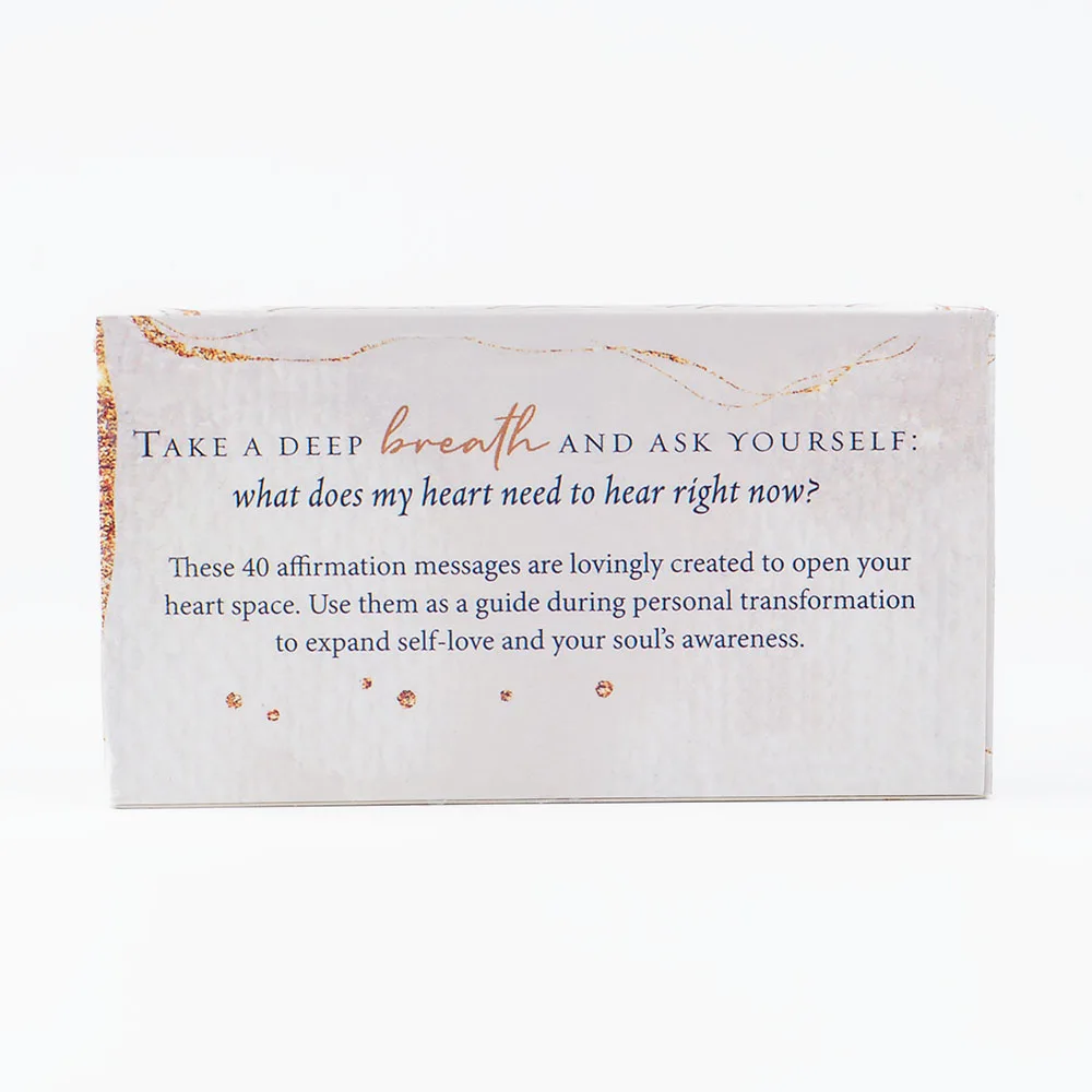 From The Heart 40-Card Affirmation 보드 게임, 당신의 심장 공간을 개방하고 긍정적인 사고 방식을 강화하기에 완벽한 11x6cm