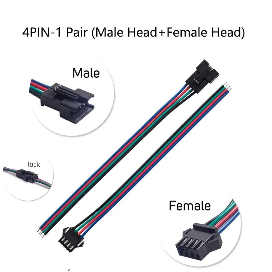 LED Connector, LED Strip Extension Includes Solderless Lighting Accessories for 8MM 10 mm 2PIN 4Pin RGB 5050 3528 2835 Led Tape