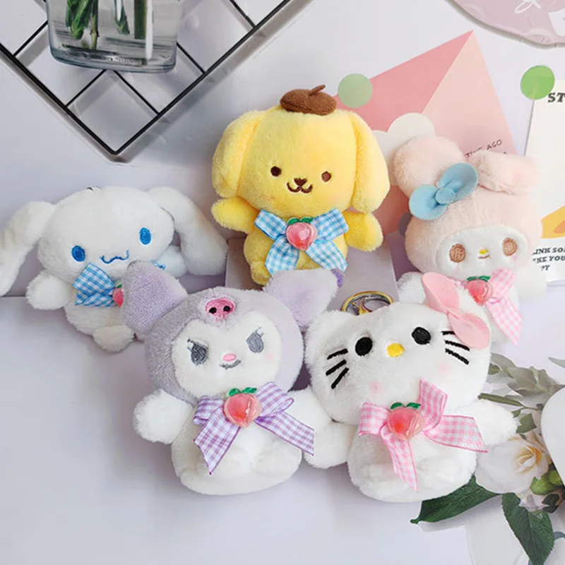 

8 см Sanrioed Kawaii Hello Kitty Kuromi плюшевая кукла игрушки кулон милый плюшевый брелок сумка кулон рождественские подарки