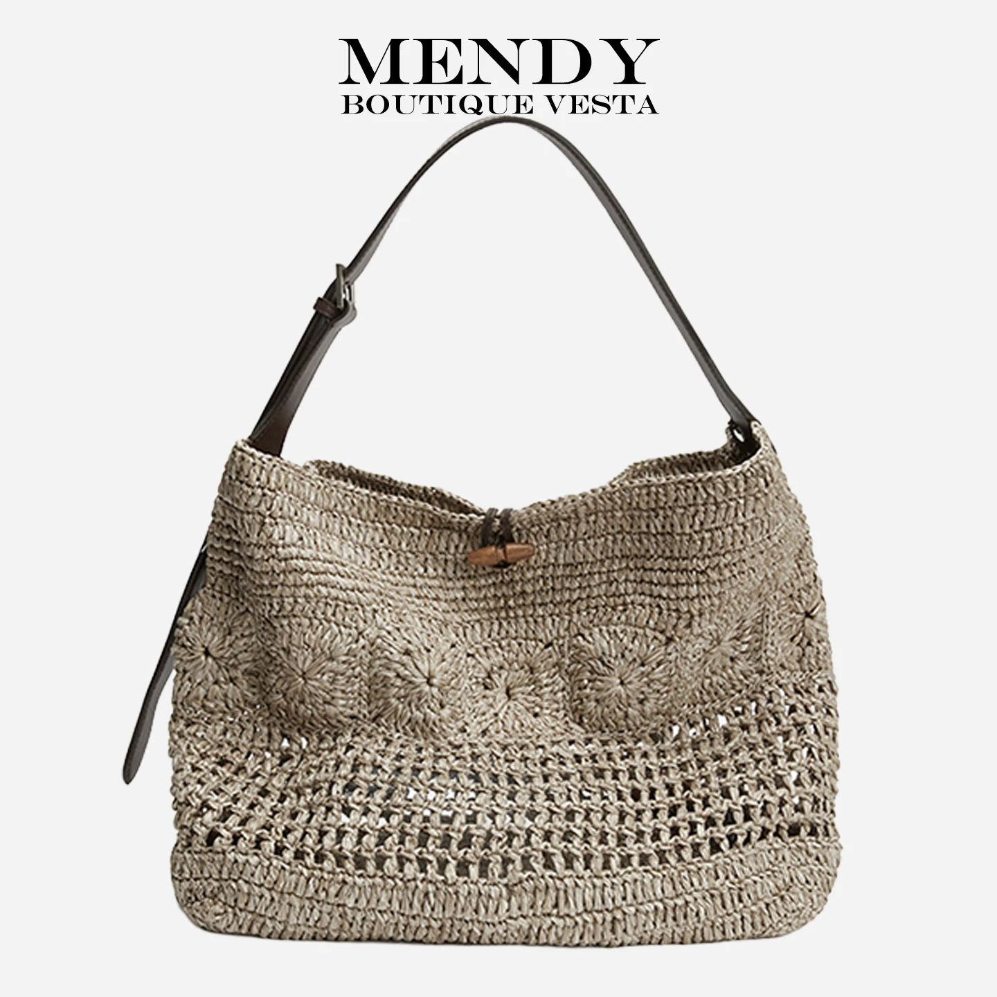 

MENDY Woven Handbag Large Women Tote Bag Designer Luxury Leather PP Totes Bags Genuine Genuine Bag Straw Knitting Eco Lady Bags