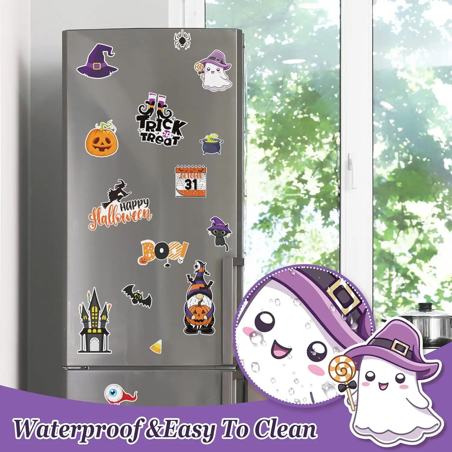 16Pcs Halloween Refrigerator Magnets Cute Trick or Treat Decorative Fridge Magnetic Stickers Happy Halloween Garage Magnet for F