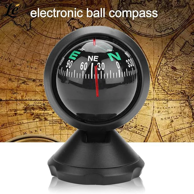 

1 PC Black Adjustable Ball Mount Night Vision Compass With Dashboard Bracket Universal For Cars And Boats Marine Navigation