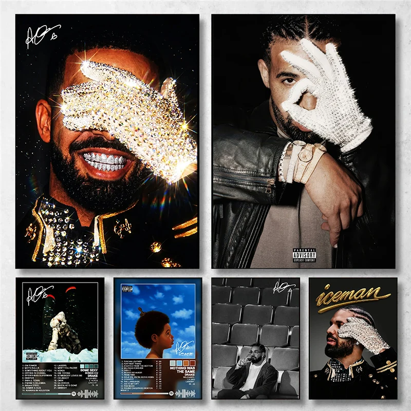 Neues Pop-Musikalbum ICEMAN Rapper D-Drake Poster Hip-Hop Rock Moderne Drucke Leinwandgemälde Wandkunst Bilder Heimdekoration