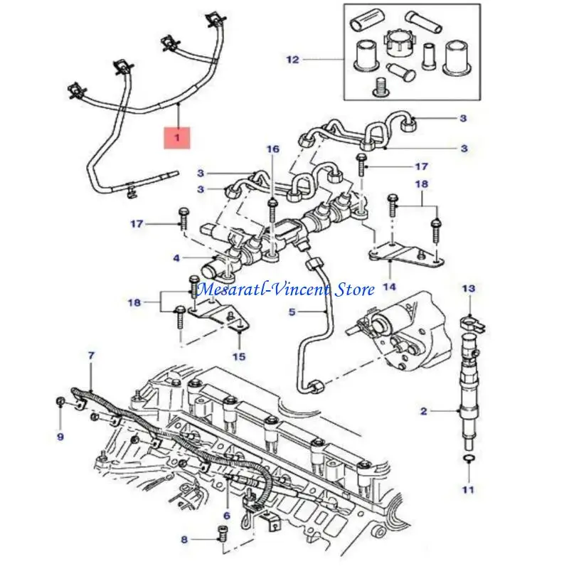 

A70F Injector Leak Off Pipe for Transit 2000-2006 3S7Q9K022CC 3S7Q9K022DA 3S7Q9K022CD Replacement Part Return Hose Line