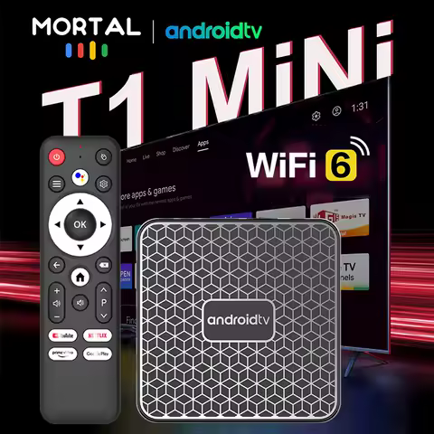 T1 MINI Android 14.0 TV Box RK3518 4K Quad Core Wifi6 Voice Control Assistant Media Player Android Smart Set Top Box