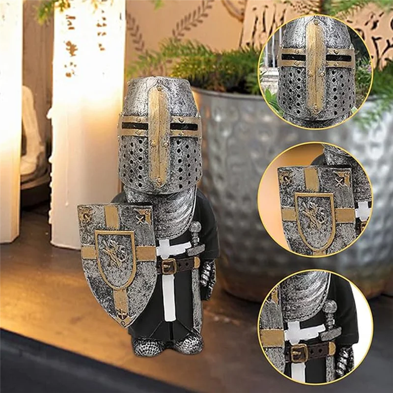 

TFORU-Изысканная рыцарская гномная гвардия, садовые украшения, ограждение о ночных гномов, садовая статуя, садовые художественные фигурки, украшения B Durabl