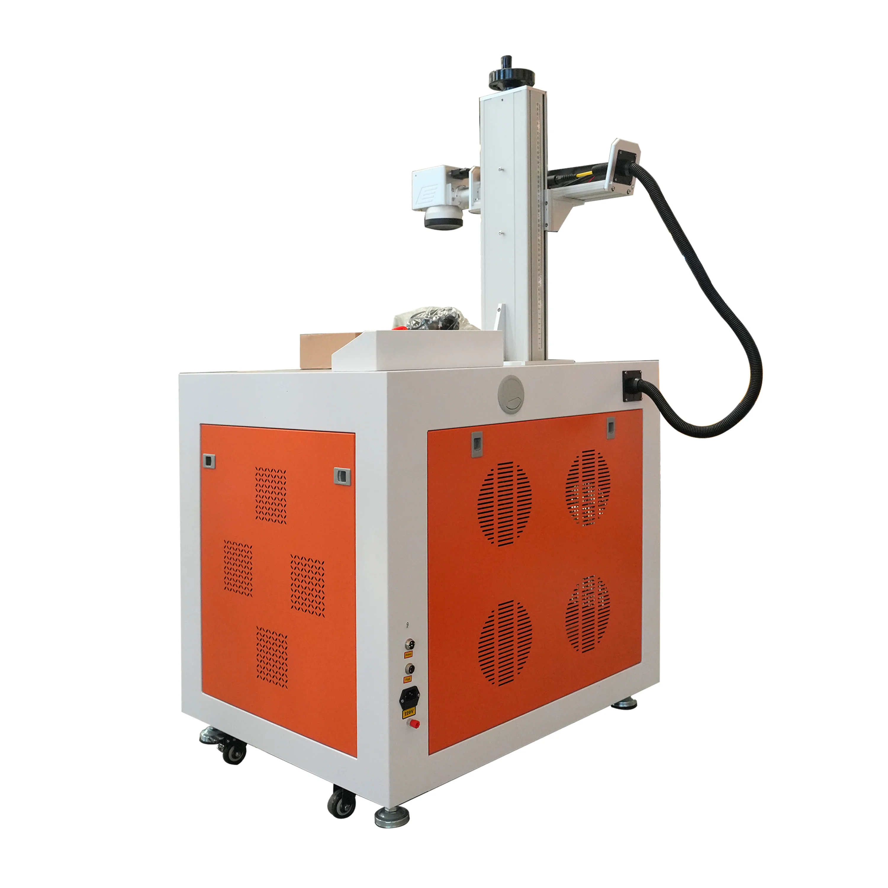 Mesin Penanda Laser Serat Kabinet Pabrik 30W 50W 100W untuk Penandaan Logam Keramik Batu Giok Handuk Mesin Pengukir Laser