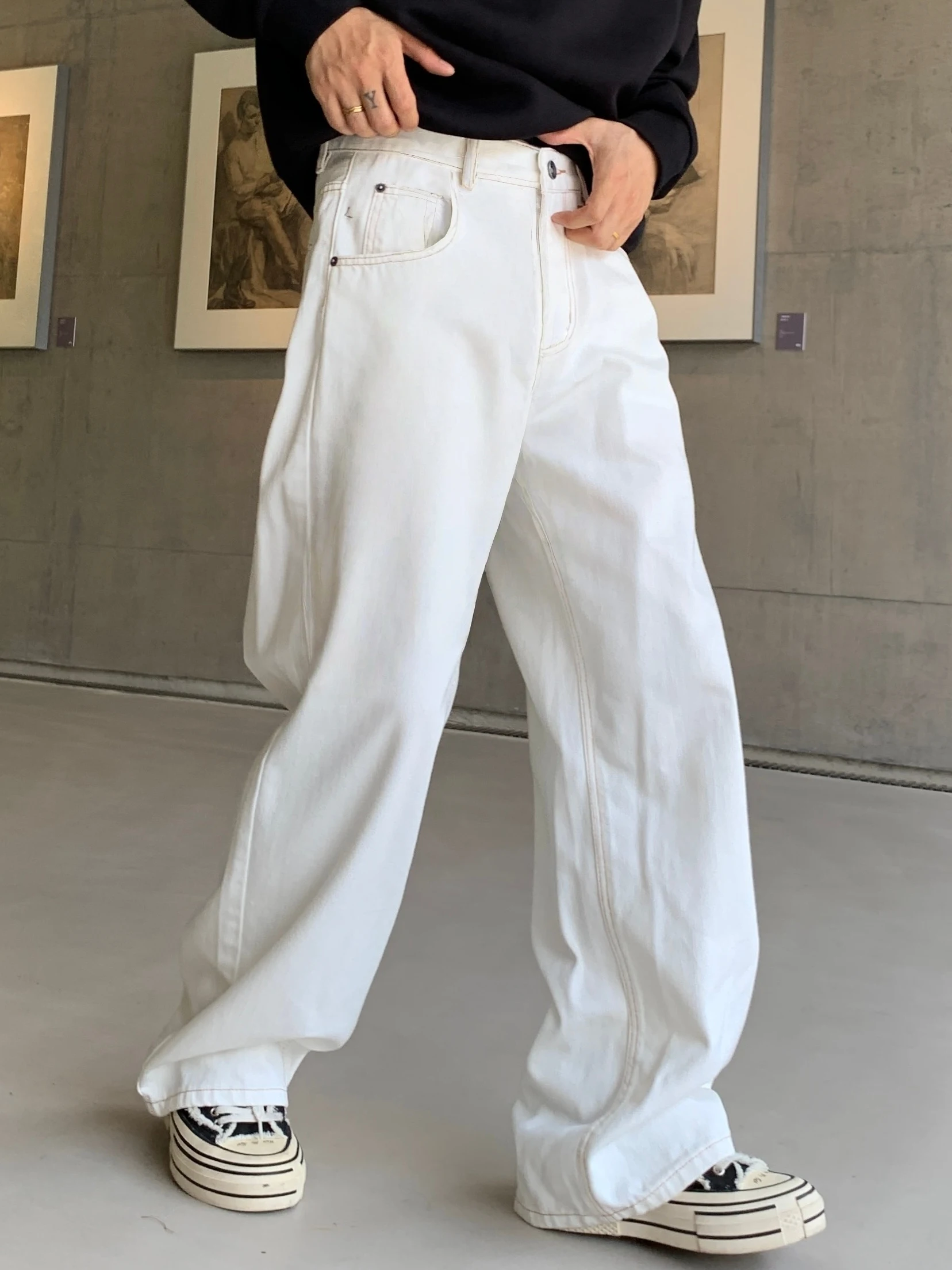 

Мужские джинсы Cleanfit большого размера: модные, брендовые, весенне-осенние, новые, американского стиля, свободные, прямые, широкие штанины