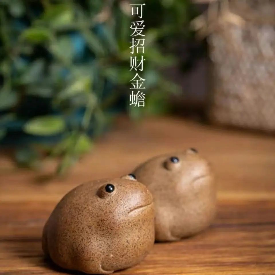 5 سنتيمتر محظوظ الضفدع الشاي الحيوانات الأليفة زن طقم شاي الفخار الخشن الخزف اليدوية الحيوان لطيف الطراز الحديث ديكور المنزل الصينية
