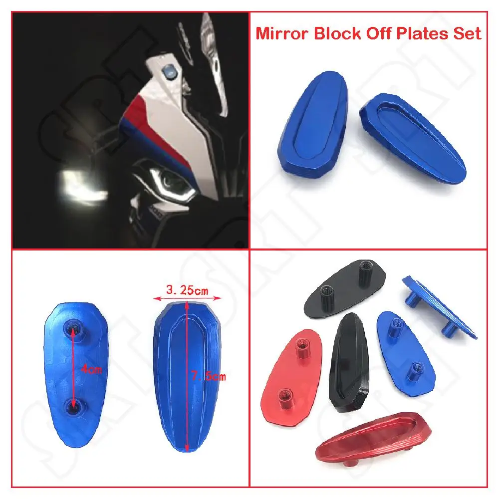 

Fits for BMW S1000RR M1000RR M S 1000RR Sport 2020 2021 2022 2023 Motorcycle Mirror Blanking Plates Block Off Decorative Set