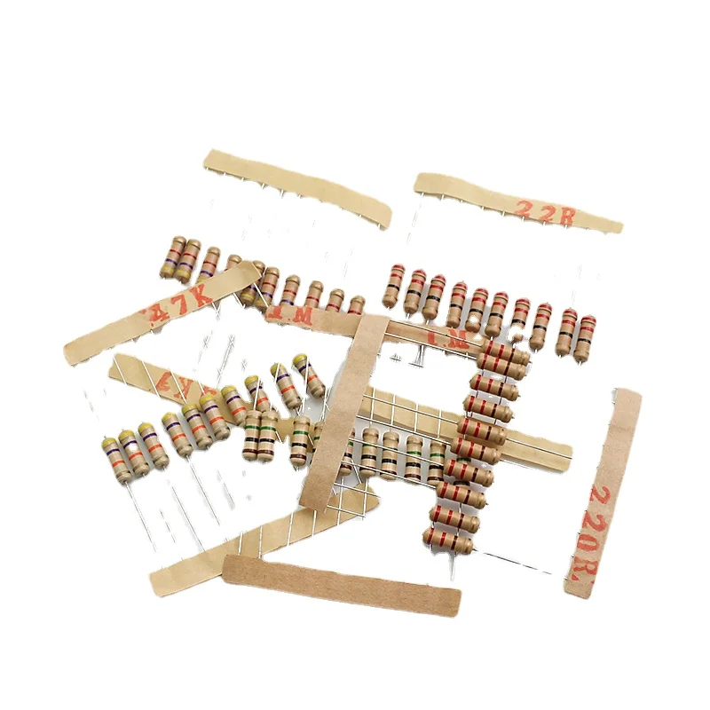 200pcs/kit 1W 5% Resistor Assortment Kit 10 Ohm-1M Ohm 20Value 22R 47R 100R 220R 470R 1K 4.7K 100K Ohm Resistance