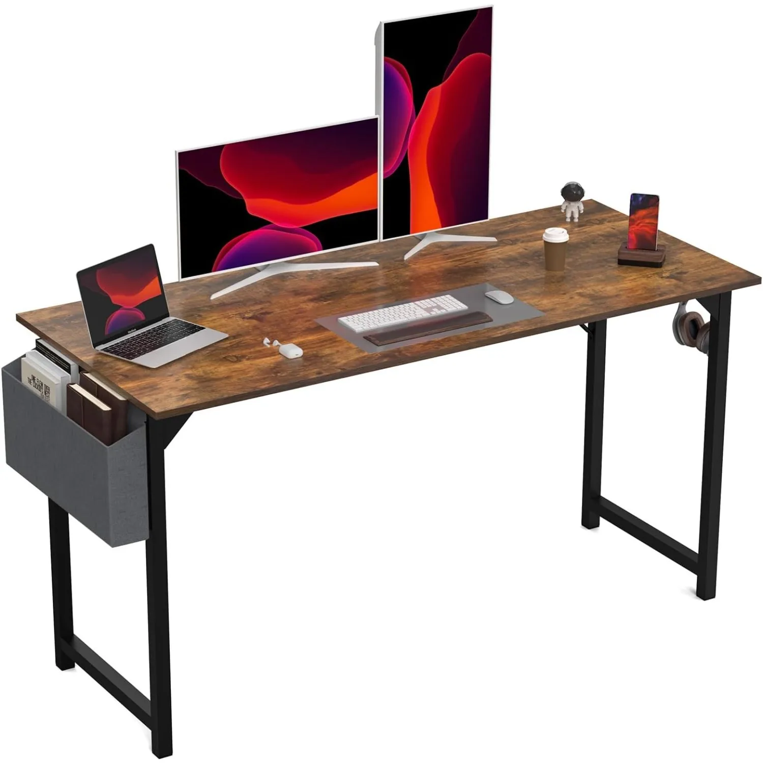 55 Inch Office Computer Desk Modern Simple Style Writing Study Work Large Table for Home Bedroom