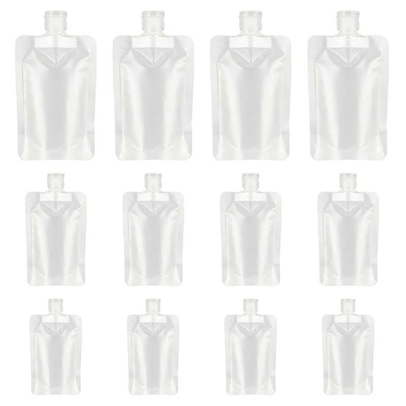 

10Pcs 30ml 50ml 100ml Travel Size Toiletries Bag Portable Refillable Squeeze Pouch Sealable For Body Wash Shampoo Accessories