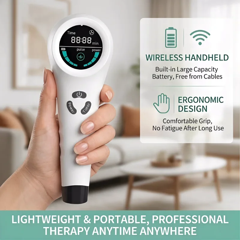 

Body Pain Laser Therapy Device 650nm 808nm Red Light Infrared Handheld Face Body Physiotherapy Equipment for Joint Pain Relief