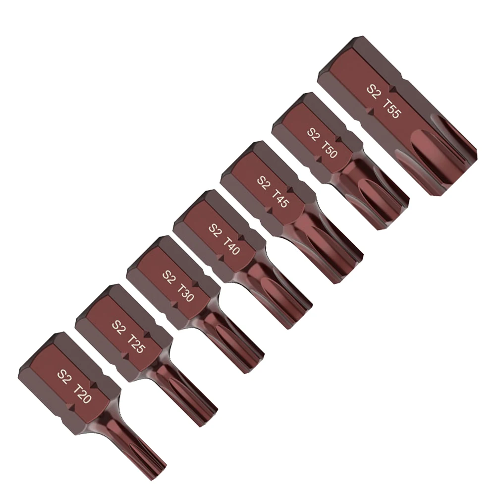 Chave de fenda elétrica Bits, Hex Shank, Batch Head, Ferramentas, Ferramenta de mão, T20, 25, 30, 40, 45, 50, 55