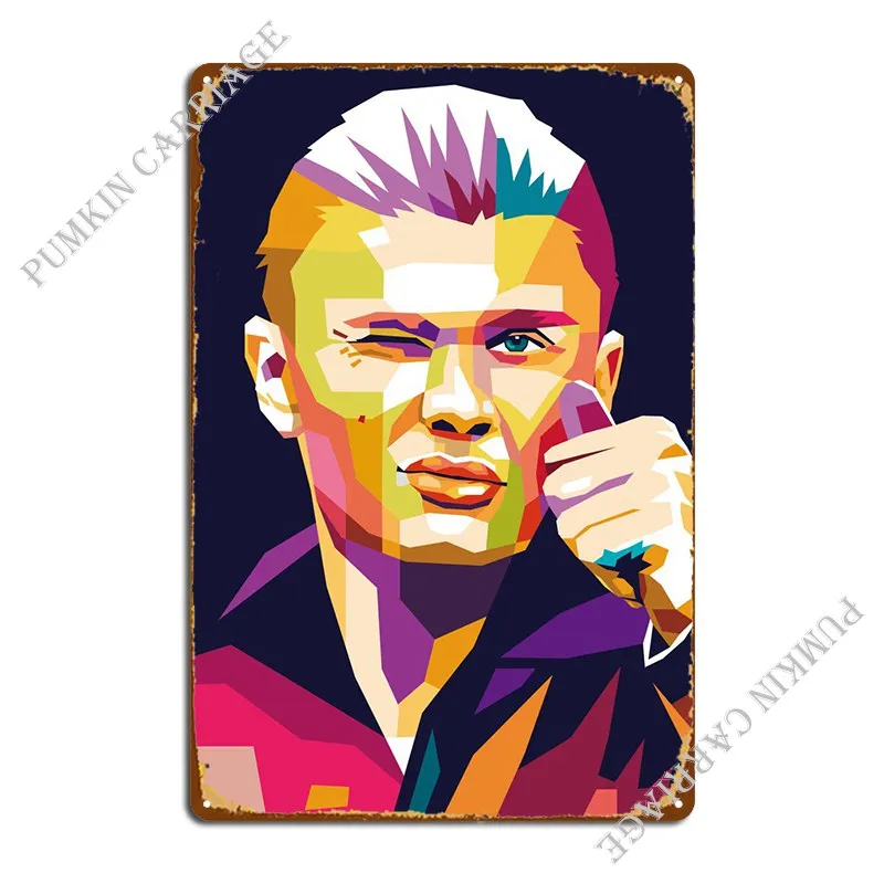 Erling Haaland Wpap Pop Ar Metal Sign Designs Wall Cave Cave Designing Printing Tin Sign Poster