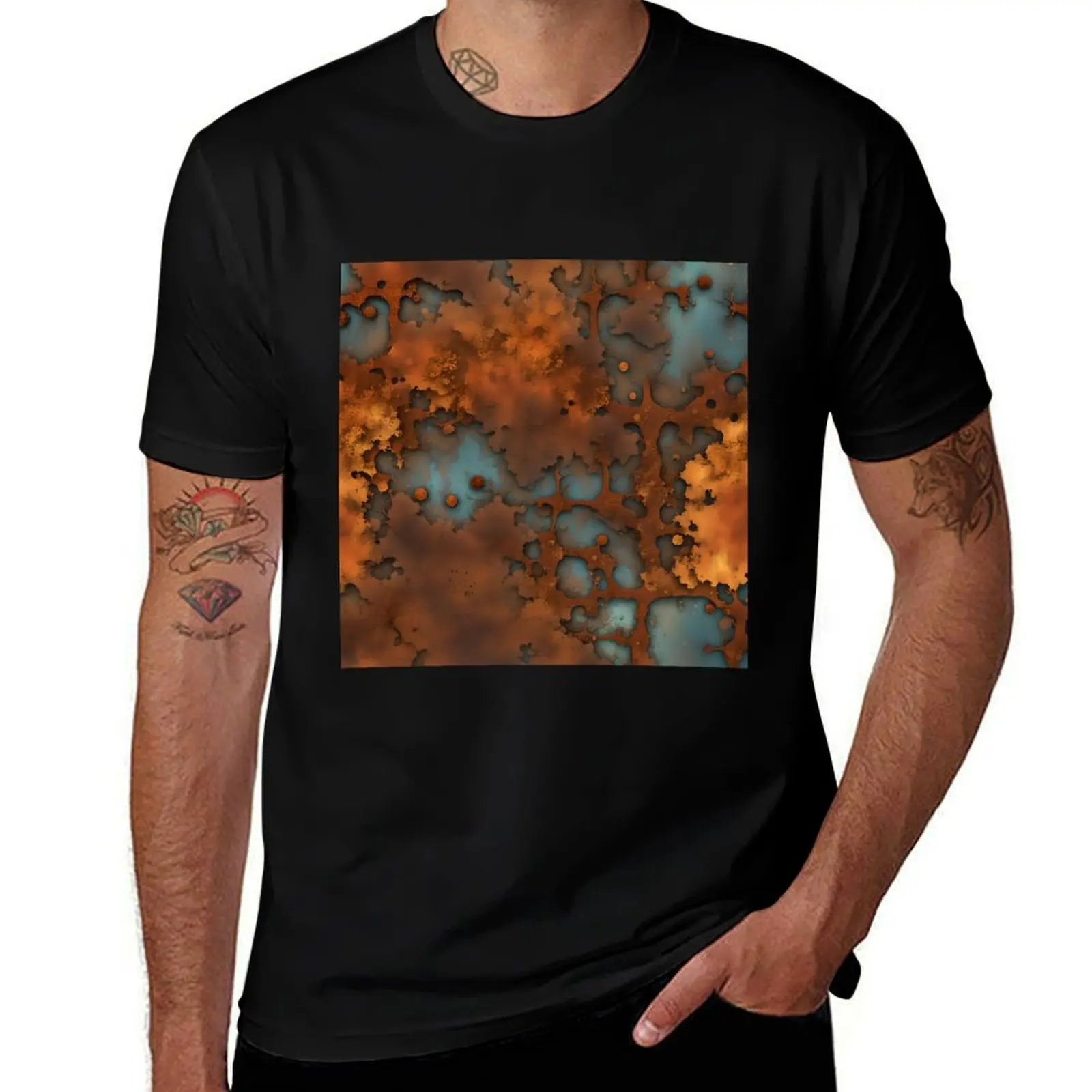 Rust steel sheet, old metal T-Shirt Work Short Sleeve Cotton Top T-Shirt