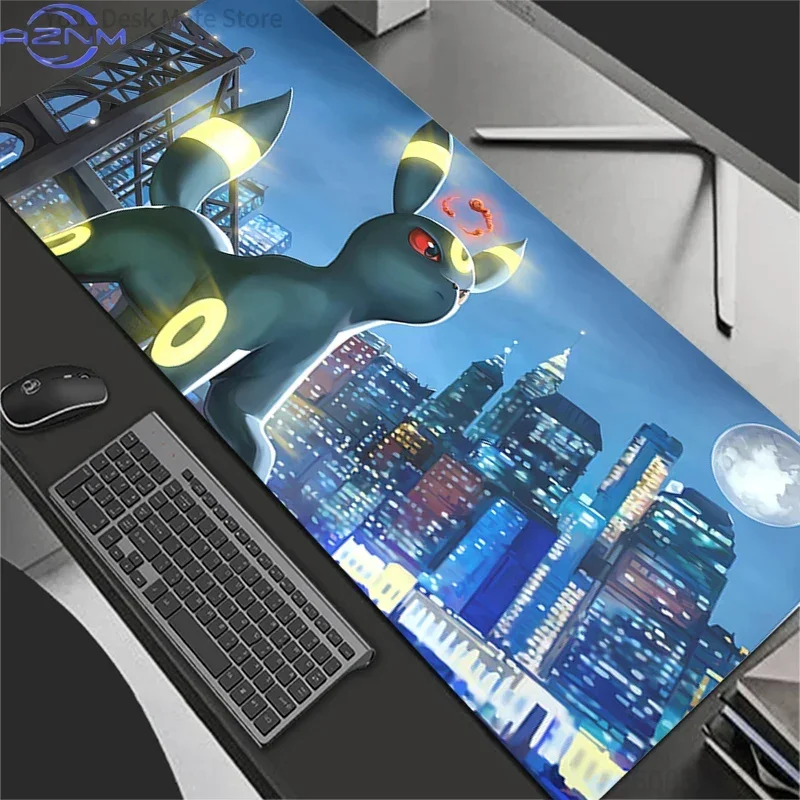 Large Extended Mousepad, Green Water Lily Cartoon Creature Desk Mat, Rubber Non-Slip Base, Waterproof Gaming Keyboard Pad for Of