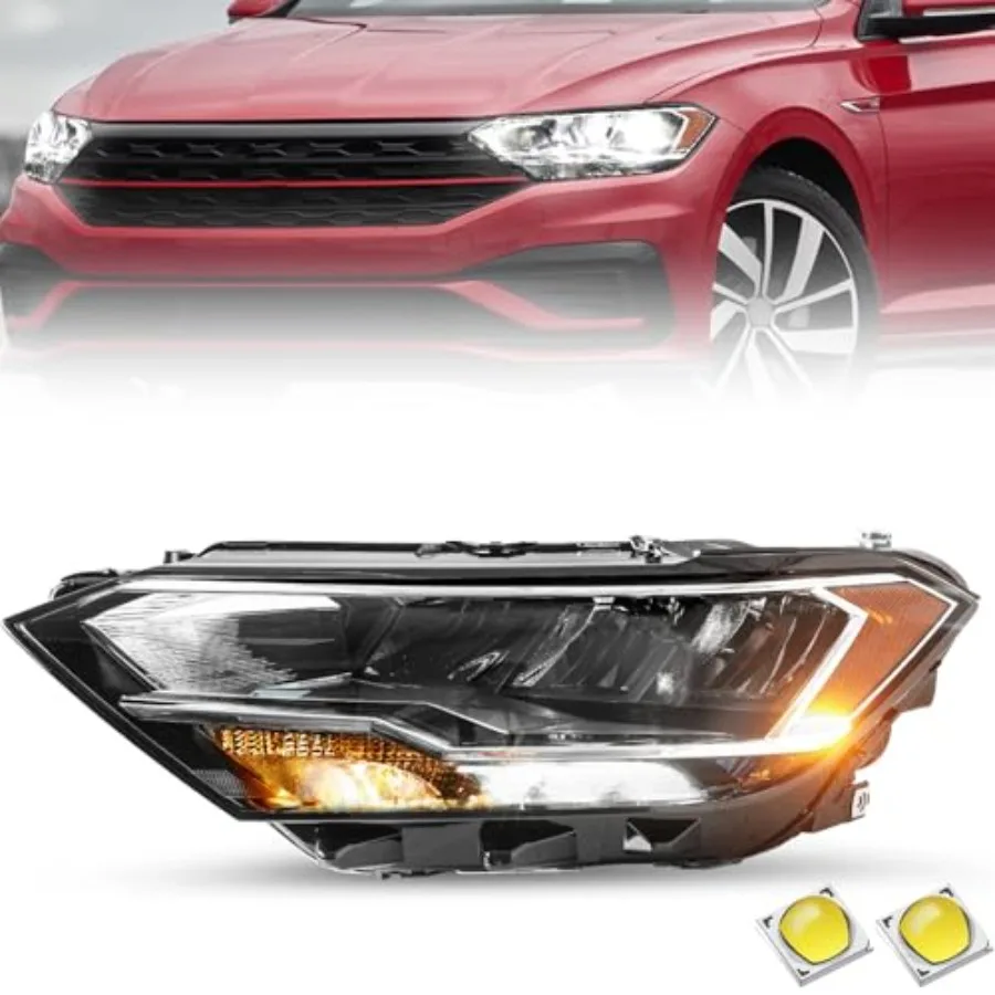 مجموعة مصابيح أمامية LED للجري النهاري العالمي لـ 20192023 Volkswagen Jetta الجانب الأيسر للسائق متوافق مع NonProjec