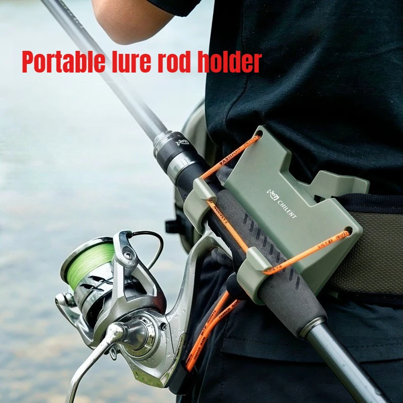 Outdoor Professionals Belt Clip Rod Holder Hands-Free Slide Lock System with 360° Rotation for Fly Fishing and Spinning Rods