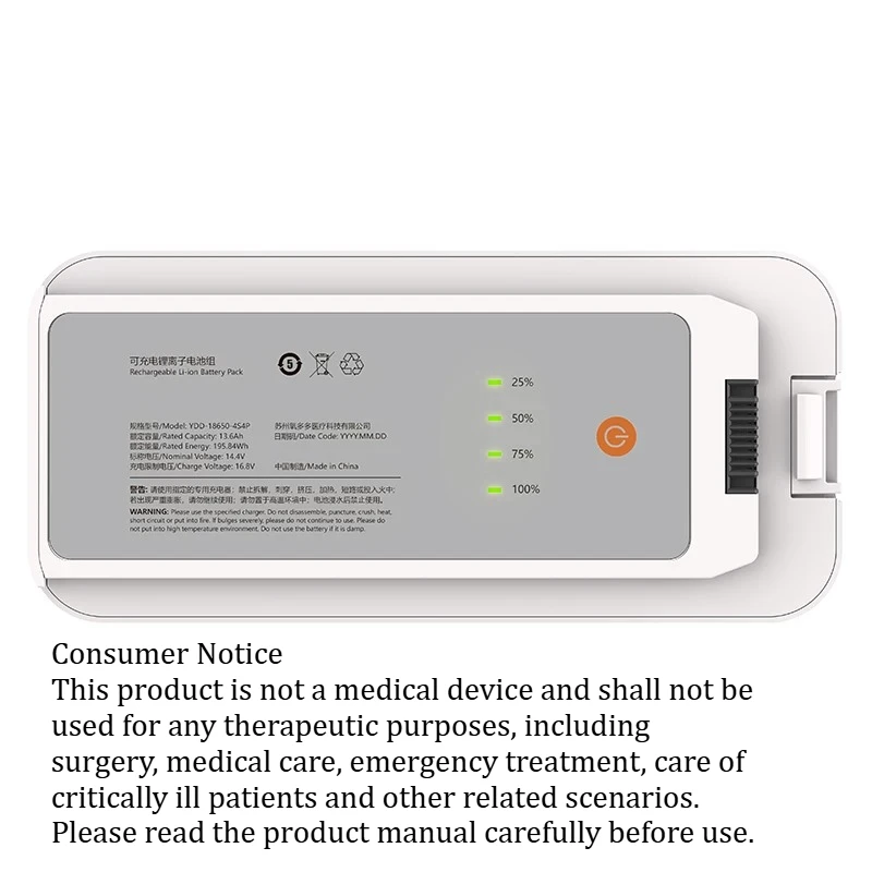[New] YDD for GANITYOUNG Portable Oxygen Concentrator Battery 14.4V 13600mAh 16-Cell Replacement Lithium Battery