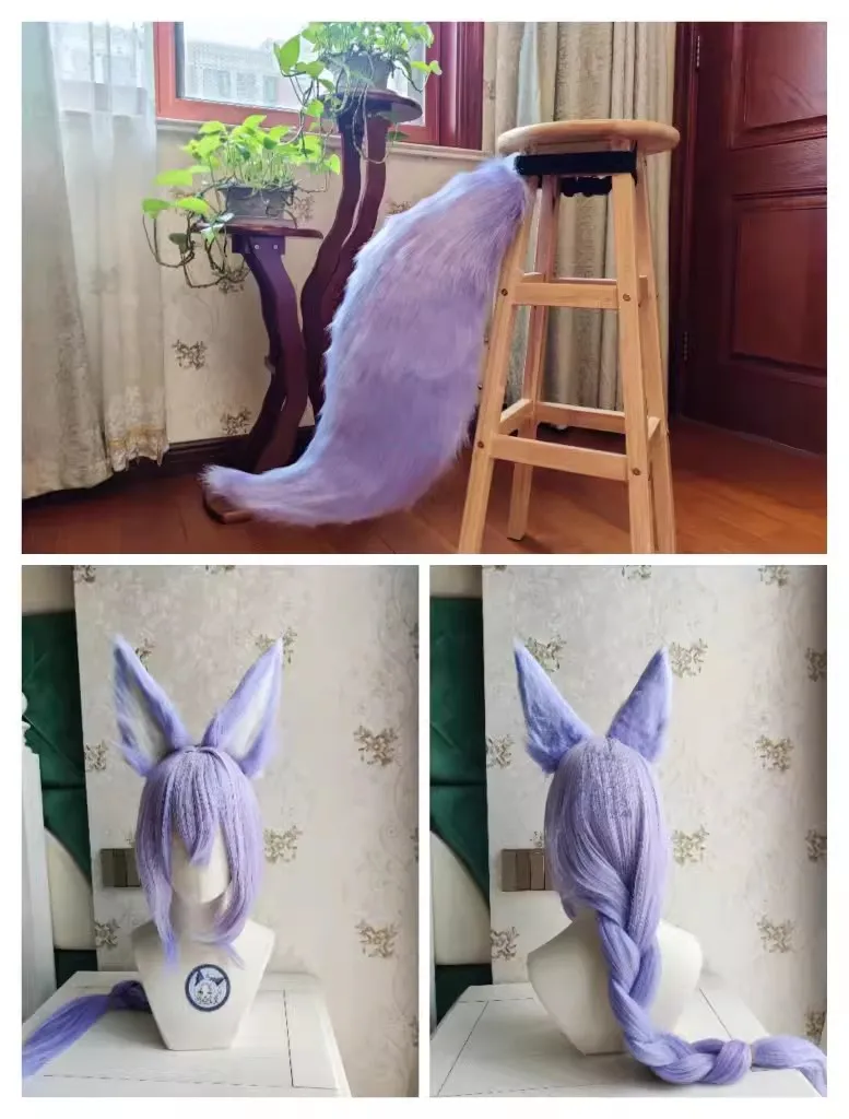 Baiheng Cosplay Tail Honkai Star Rail Bai Heng Cosplay ucho ogonowe dla kobiet mężczyzn impreza z okazji Halloween Roleplay stroje rekwizyty