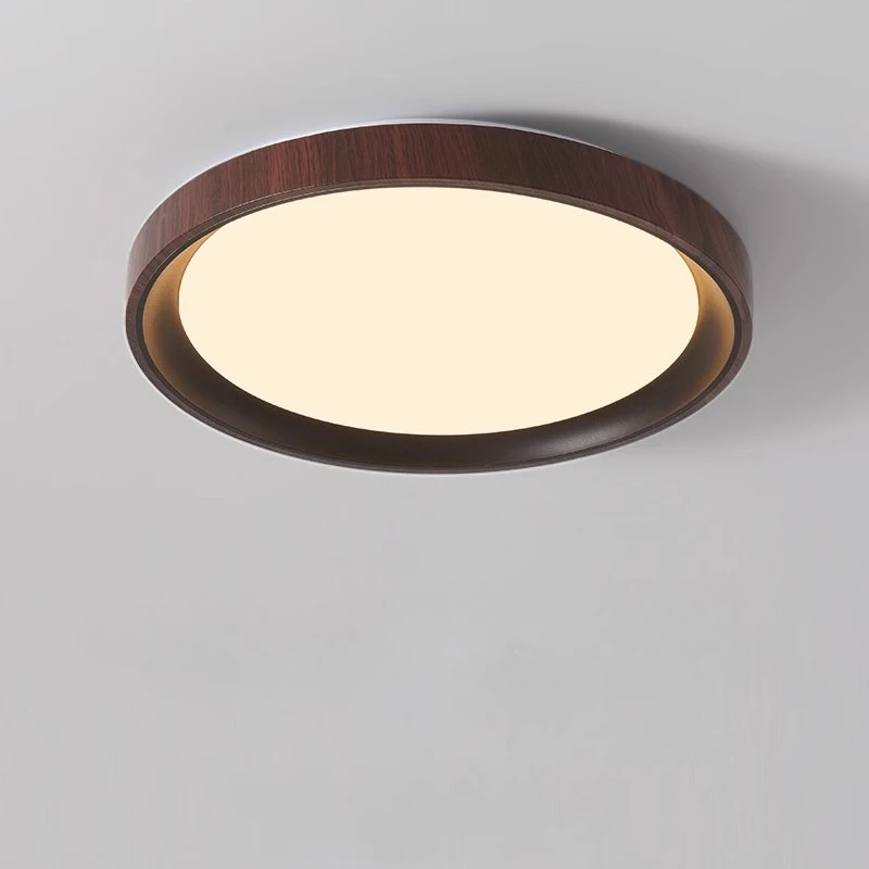 

Nordic Round Woodiness Art Ceiling Lamps Modern Top Hanging Lights Bedroom Dining Table Living Room Home Decor Led Ceiling Light