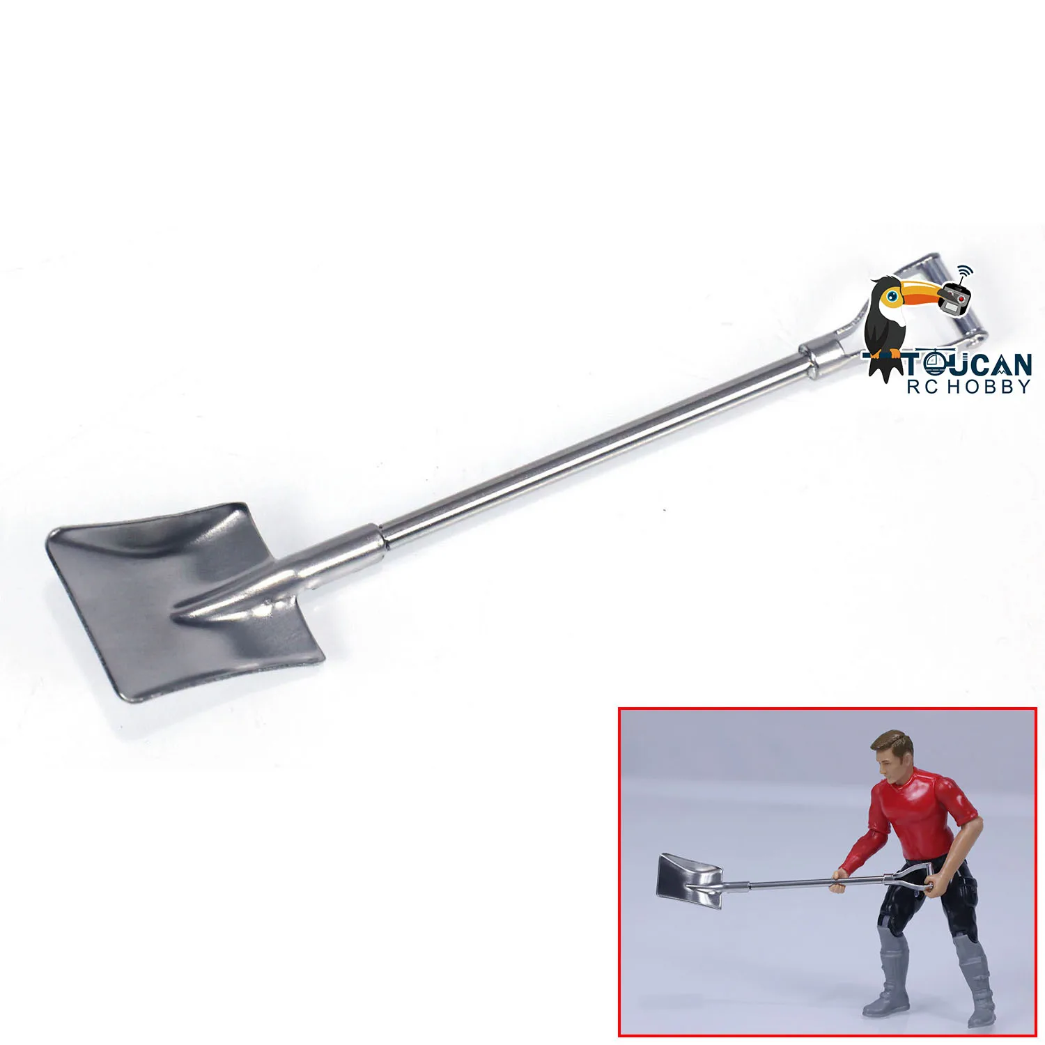 

LESU 1/14 Metal Square Spade with Handle Shovel Tool for RC Trucks Construction Vehicles Model Collectors