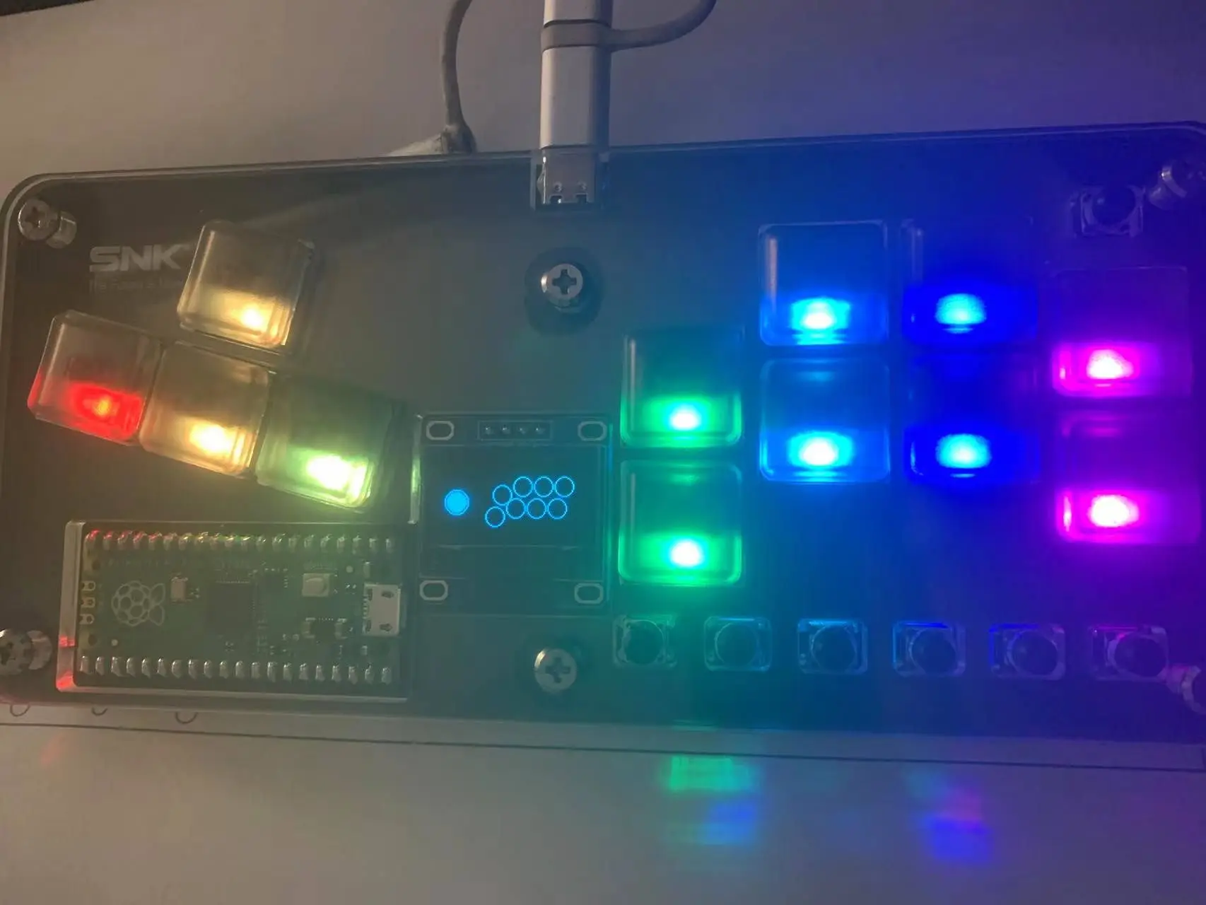 Mando de juegos de estilo Arcade para PS3/PC, minimando luminiscente colorido, fighboard MX Mixbox