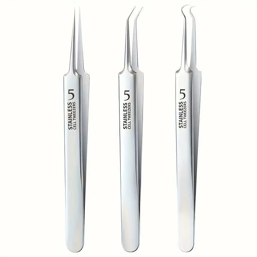 Easy-To-Use Stainless Steel Acne Extractor Set - Hypoallergenic Beauty Tweezers For Clear Skin, Perfect For Beginners