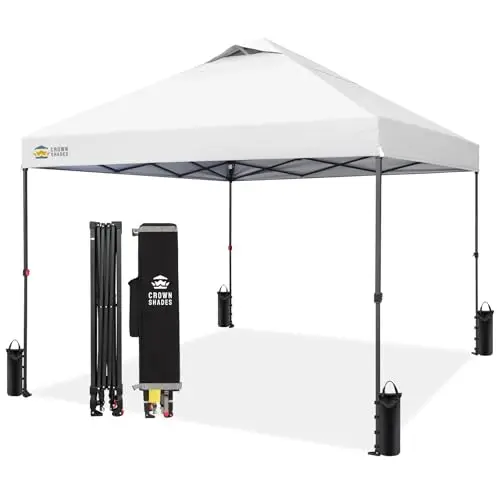 10x10 Pop Up Canopy Tent, Outdoor Canopy, White | Patented CENTERLOK One Push Instant,Outdoor Canopy with STO-N-GO