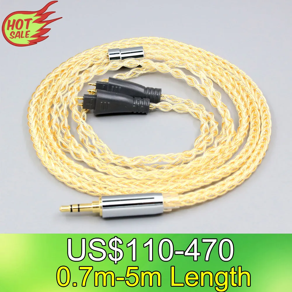 LN008415 8 Core 99% 7n Pure Silver 24k Gold Plated Earphone Cable For FOSTEX TH900 TH1000RP TH1100RP TH-909 TR-X00 TH-600 MK2